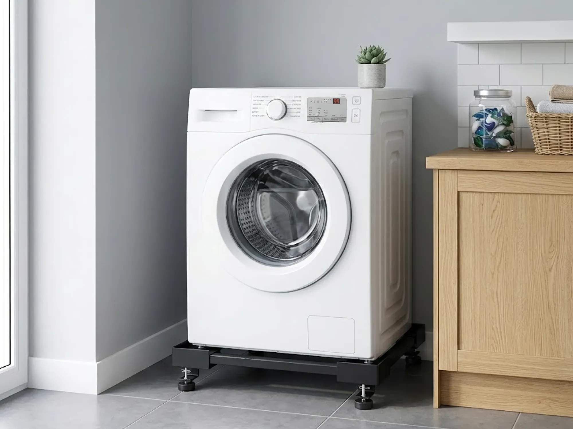 Washing Machine   Fully Automatic Front Load With Metal Stand